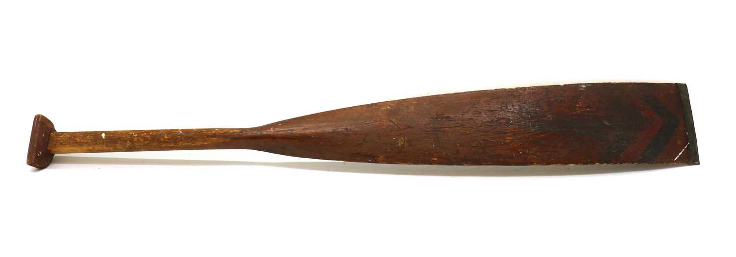 A carved and painted wood rowing oar, - Image 2 of 2