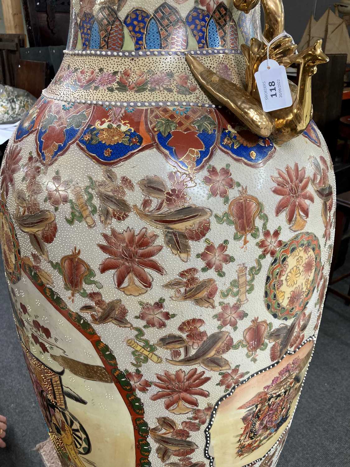 A large Japanese Satsuma ware vase, - Image 27 of 57