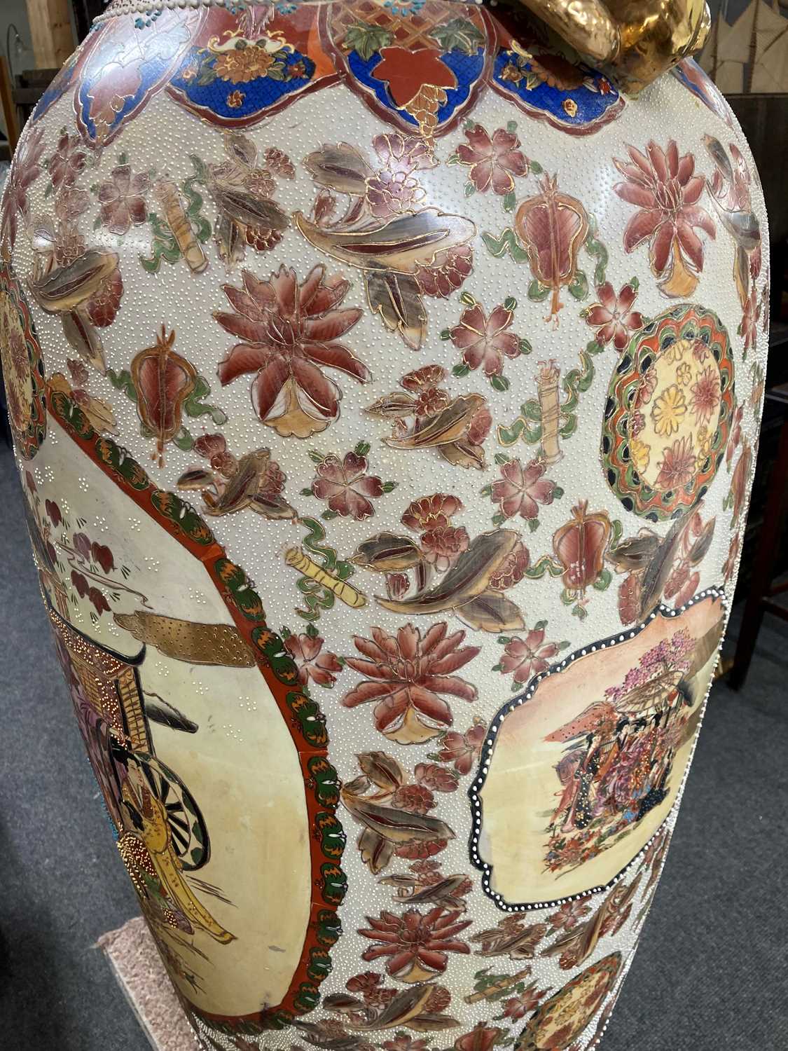 A large Japanese Satsuma ware vase, - Image 30 of 57