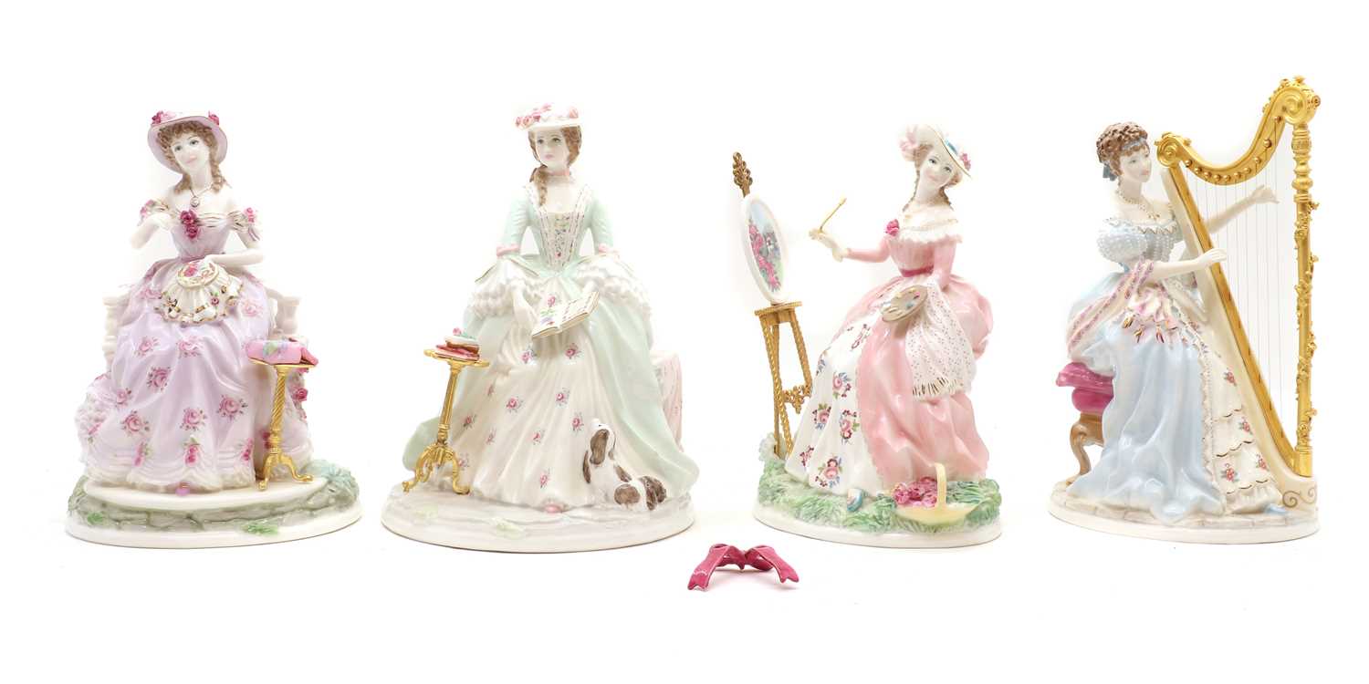 A Royal Worcester porcelain 'Graceful Arts' group,