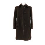 A Gucci brown wool and angora mix single-breasted coat,