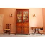 A George II mahogany secretaire bookcase,