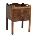 A George III mahogany bedside cabinet,