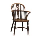 A yew and elm Windsor chair