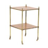 A French brass two tier occasional table or etagere