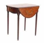 A George III mahogany inlaid and marquetry pembroke table