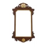 A Chippendale style mahogany and gilt wall mirror,