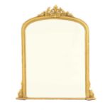 A Victorian gilt gesso overmantel mirror