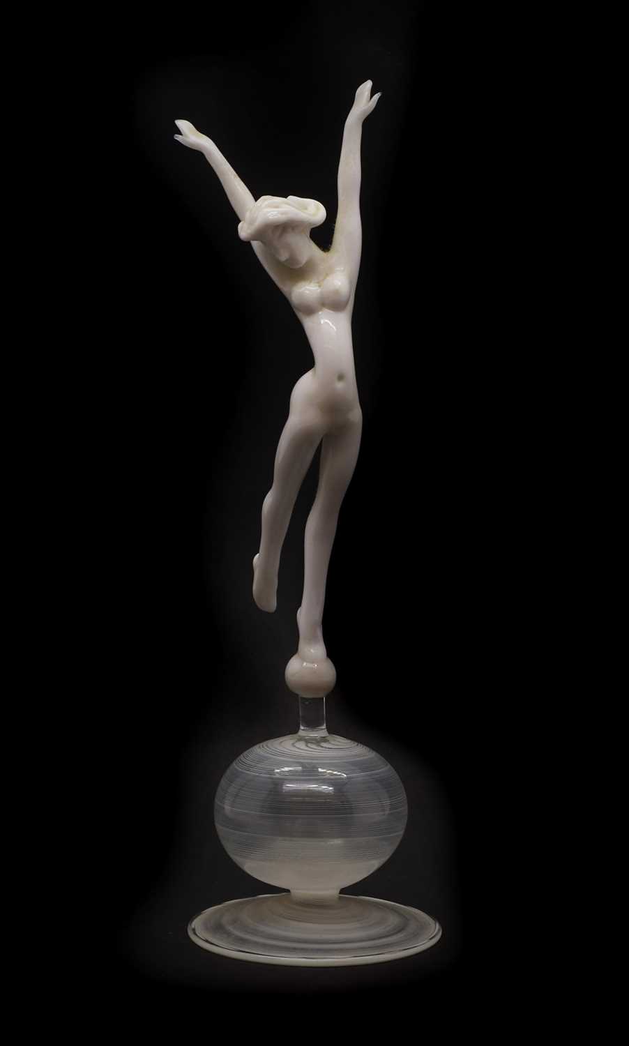 An Istvan Komaromy lampwork glass figure
