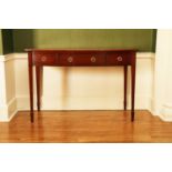 A George III style mahogany bowfront side table,