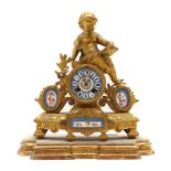 A French Sevres style mantel clock
