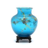 A French Aesthetic period enamelled glass vase
