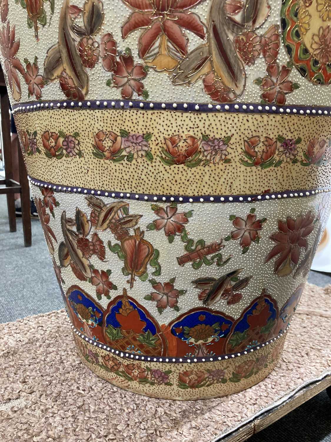 A large Japanese Satsuma ware vase, - Image 13 of 57