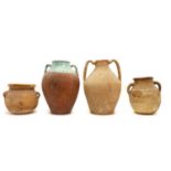 A collection of four earthenware vessels