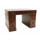 A mahogany partner’s desk