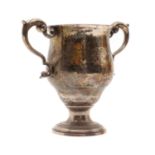 An Irish silver twin handled cup