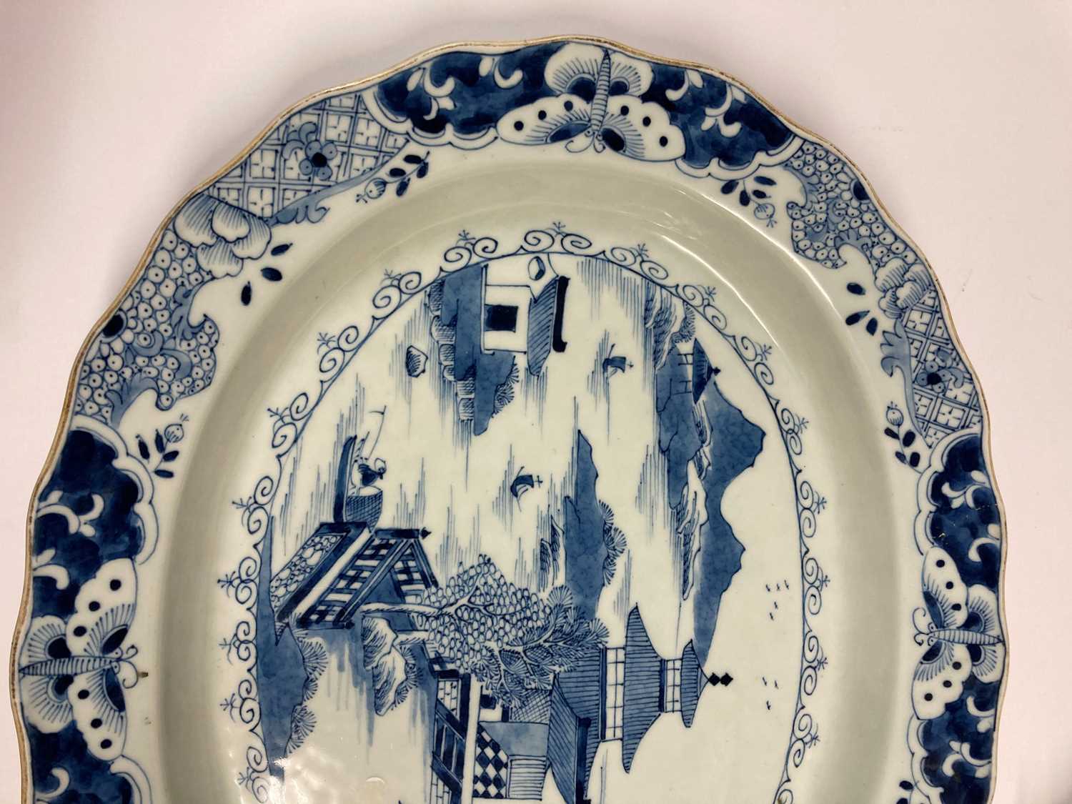 A collection of Chinese export blue and white meat plates, - Image 18 of 23