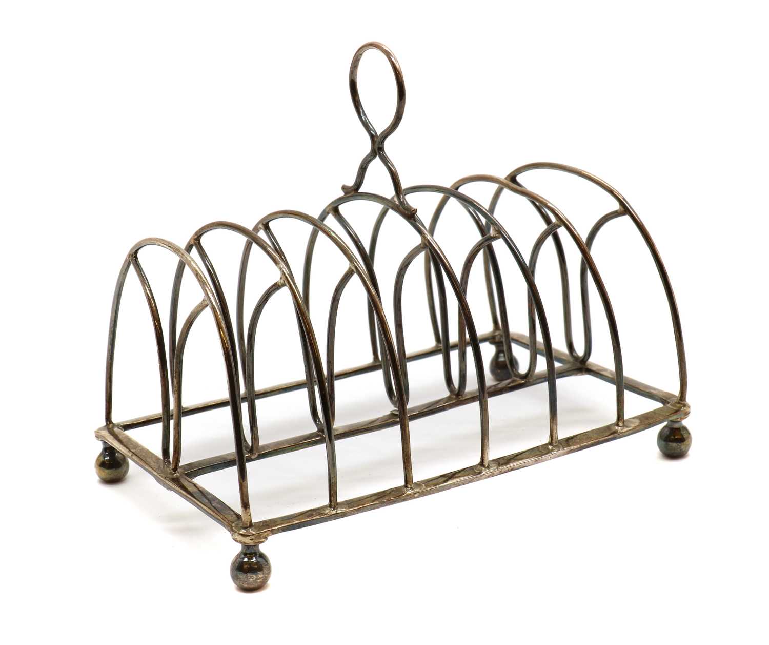 A George III silver seven bar toast rack - Image 2 of 2