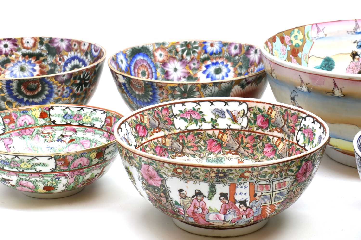 A collection of Chinese porcelain punch bowls, - Image 3 of 43