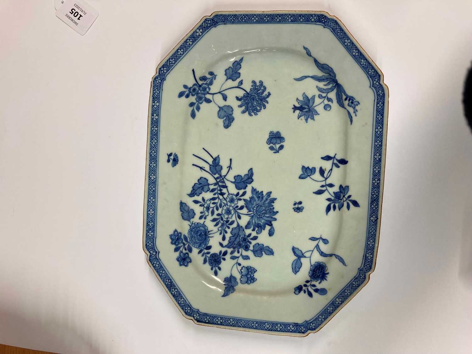 A collection of Chinese export blue and white meat plates, - Image 12 of 23