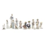 A collection of Lladro porcelain figures,