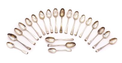 A collection of silver spoons,
