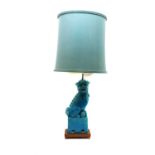 A Chinese dog of foo porcelain table lamp