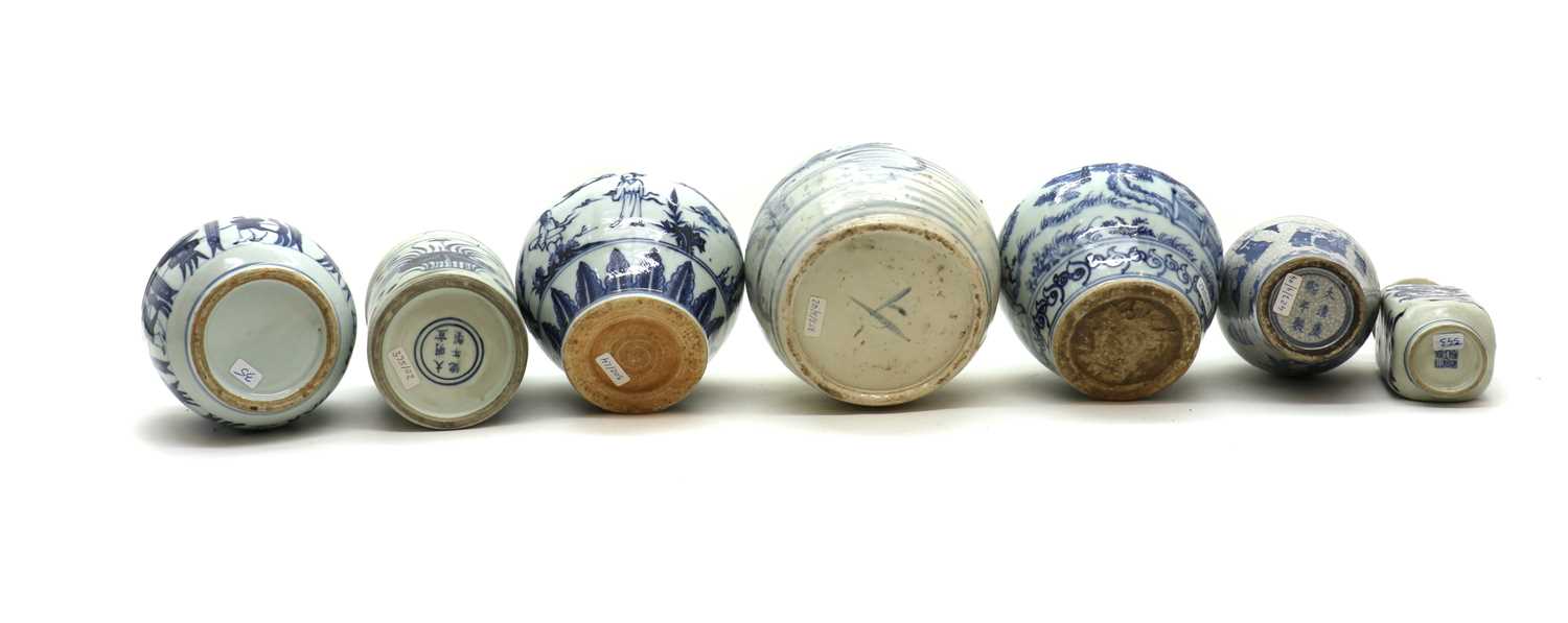 A collection of Chinese blue and white jars, - Image 3 of 46