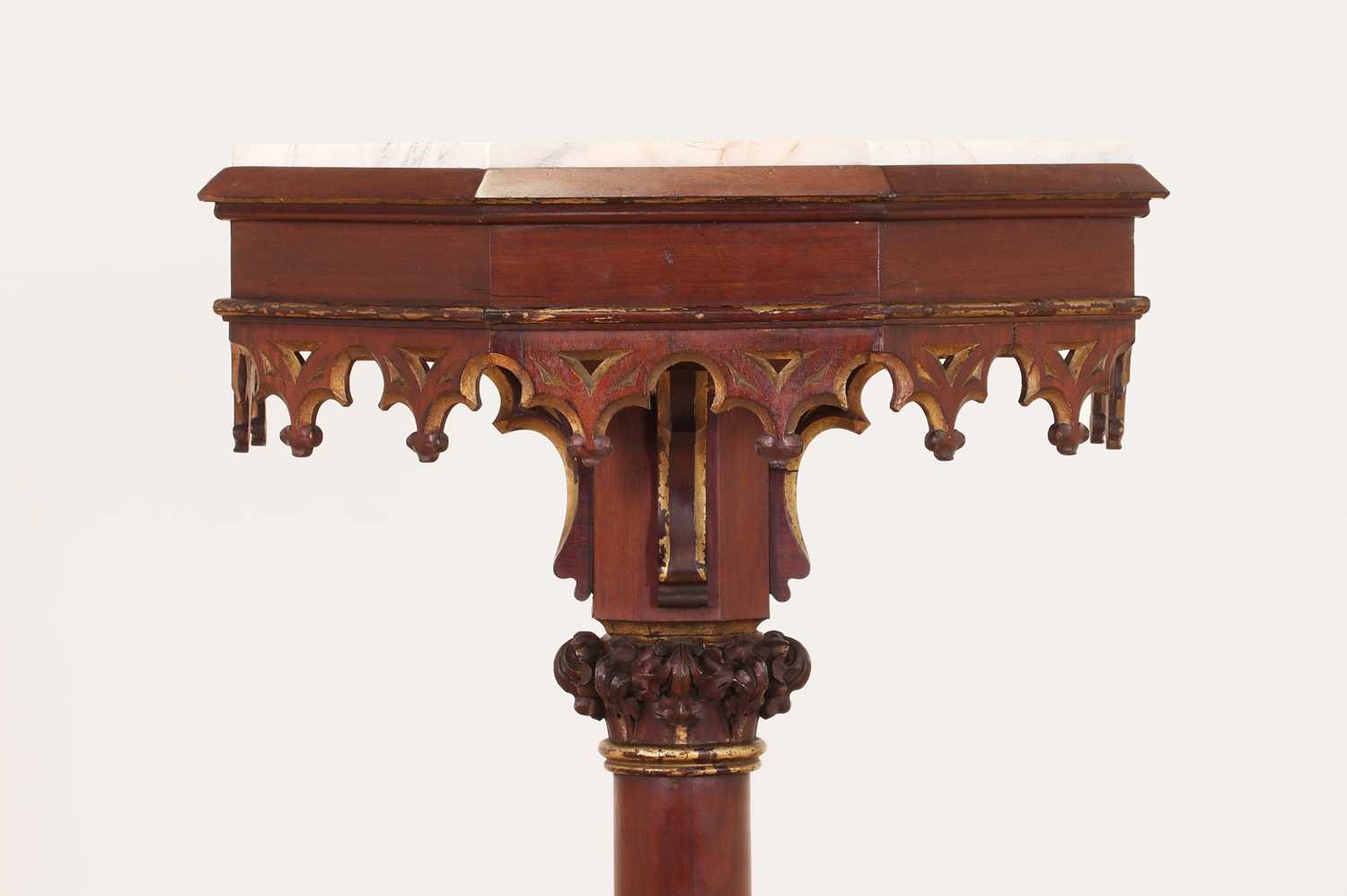 A Gothic Revival parcel-gilt pier table, - Image 7 of 11