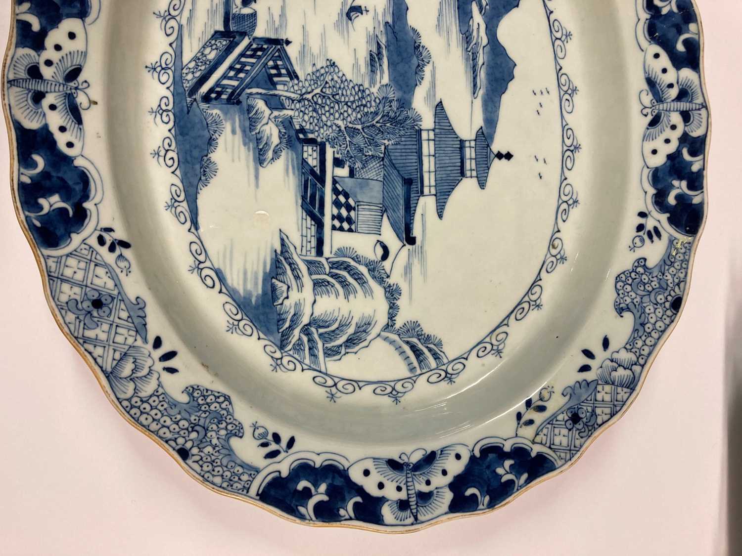 A collection of Chinese export blue and white meat plates, - Image 20 of 23