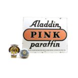An Aladdin Pink Paraffin Enamel sign,