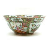 A Chinese canton famille rose punch bowl,