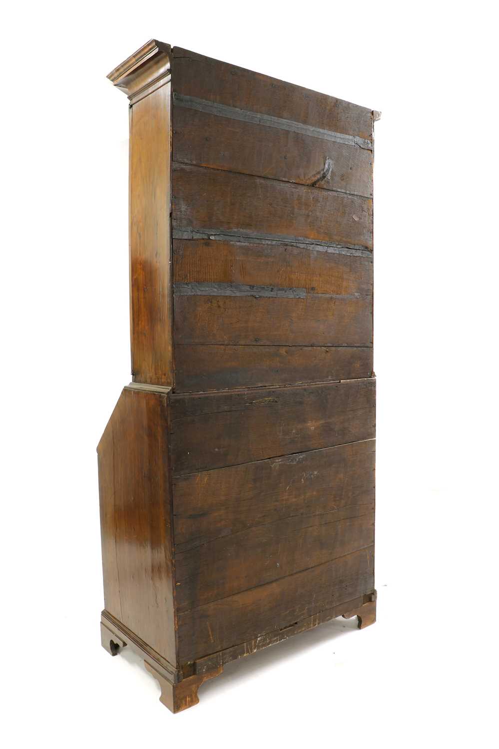 A George I style walnut bureau bookcase, - Image 3 of 3