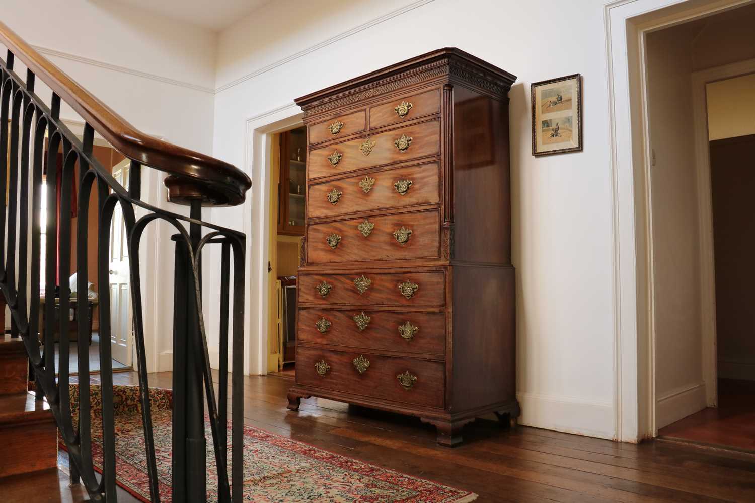 A George III mahogany chest on chest,