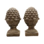 A pair of earthenware finials