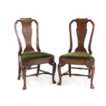 A pair of George II 'red walnut' chairs