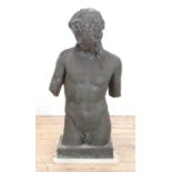 A cast bronze bust of Eros or Amour,