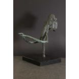 A patinated bronze study of a mammoth,