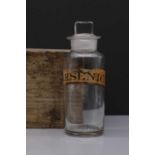 A rare clear glass poison bottle with stopper,