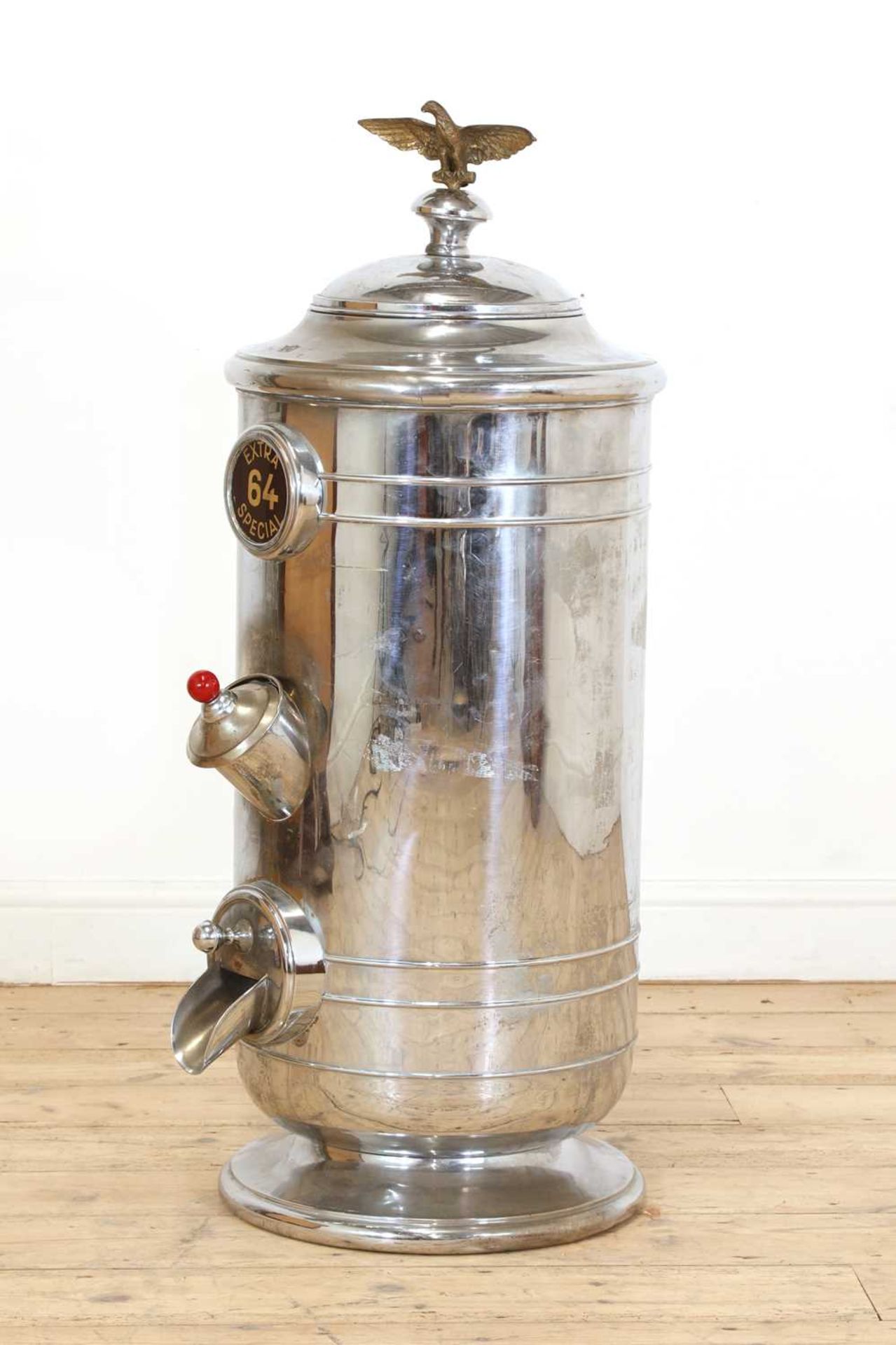 A nickel-plated cafe coffee bean dispenser, - Image 2 of 12