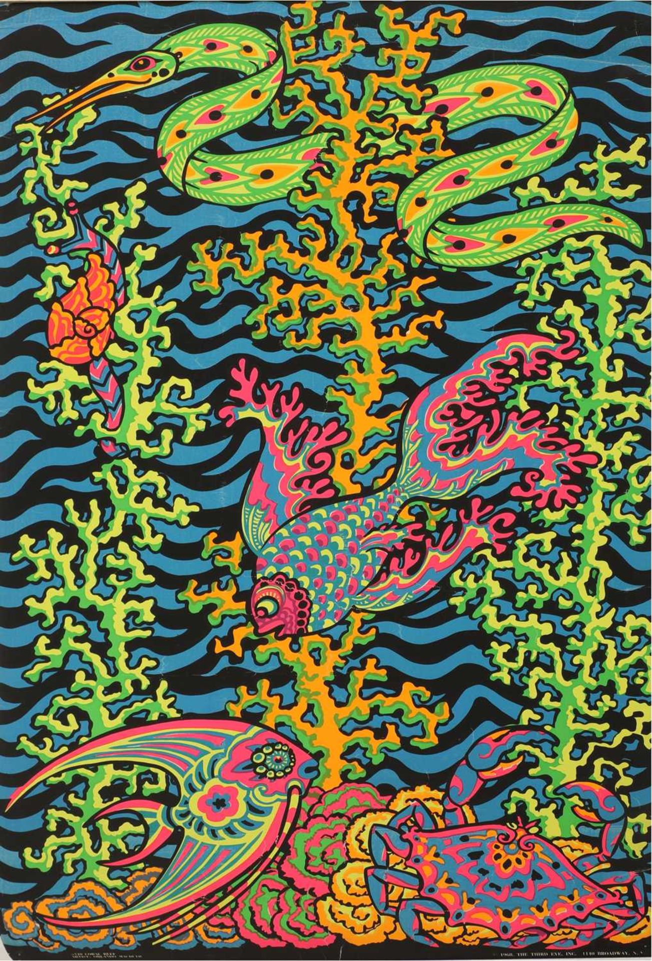 An American psychedelic blacklight poster,