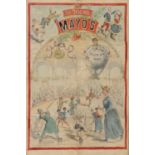A hand-painted circus advertising poster,