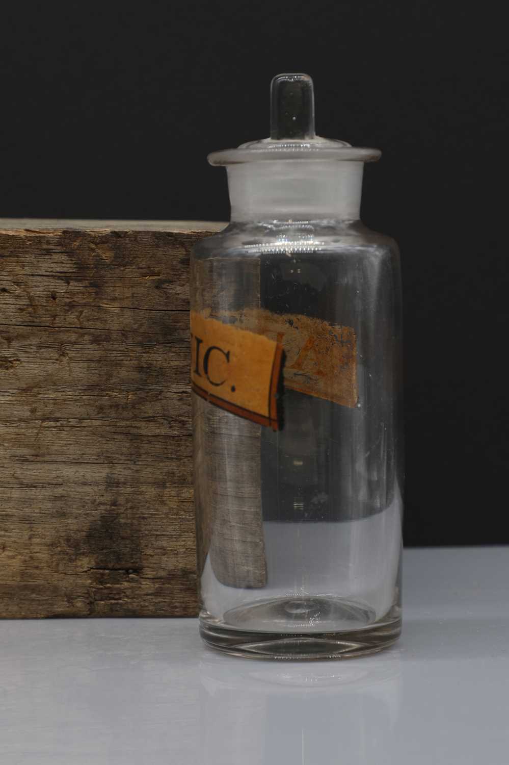 A rare clear glass poison bottle with stopper, - Image 3 of 3