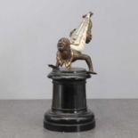 An Art Deco bronze and conch shell thermometer,