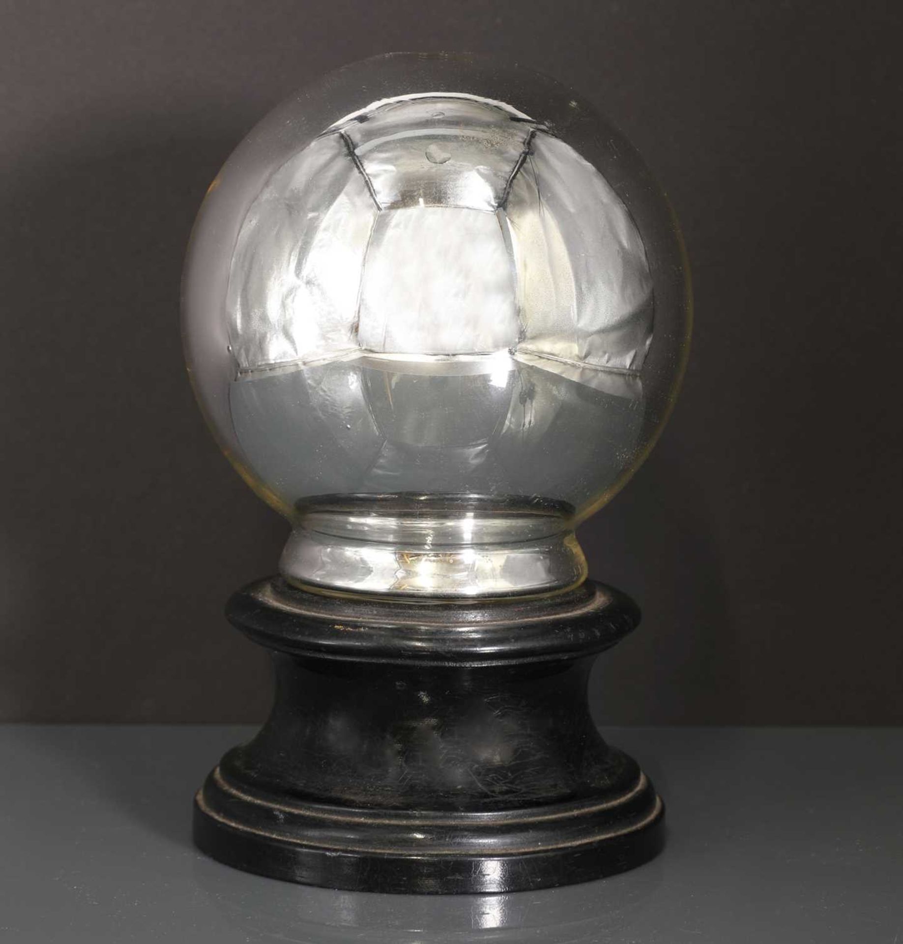 A Victorian silvered glass scrying ball,