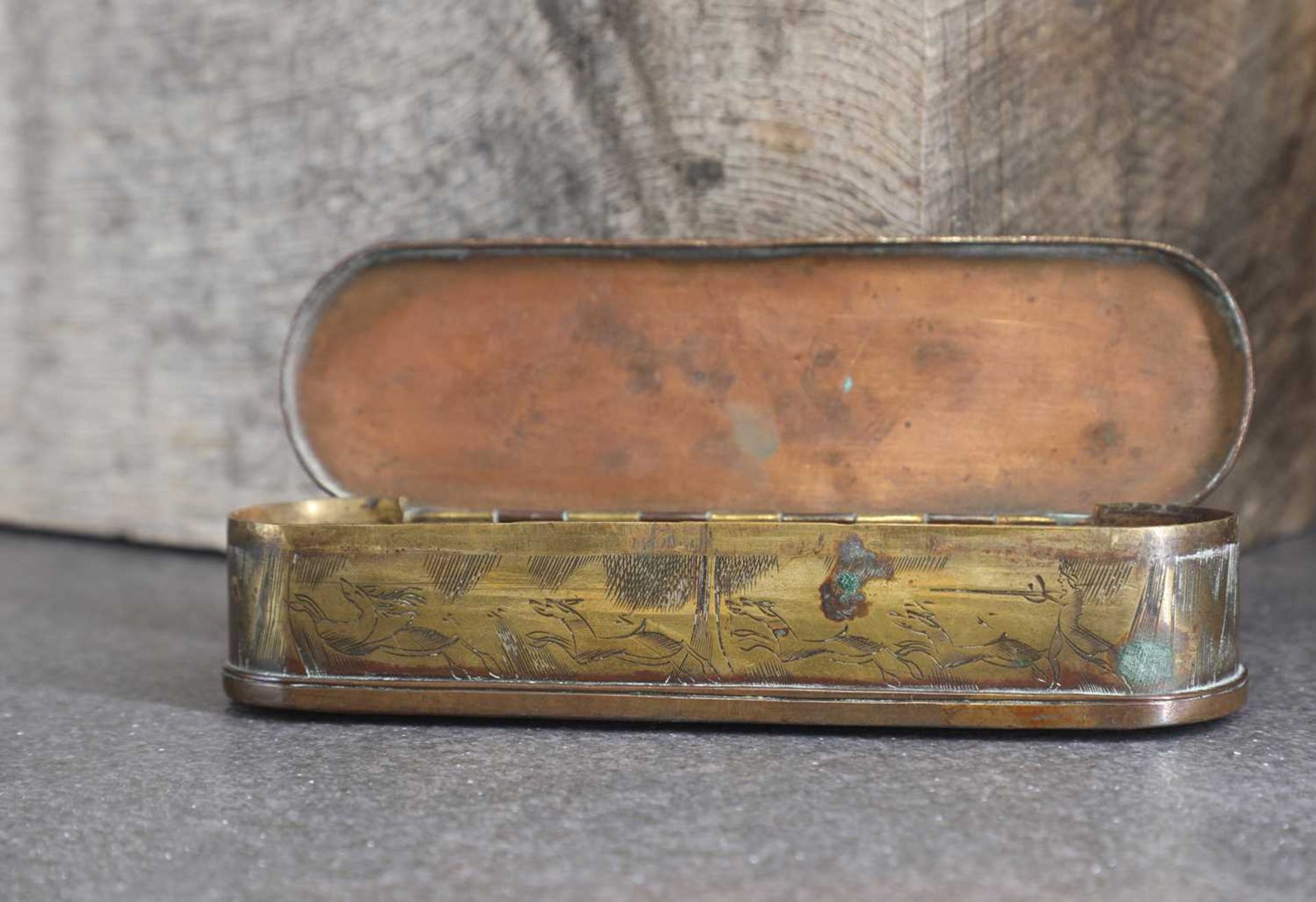 A copper and brass tobacco box, - Image 5 of 10