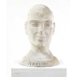 A modernist plaster advertising bust,