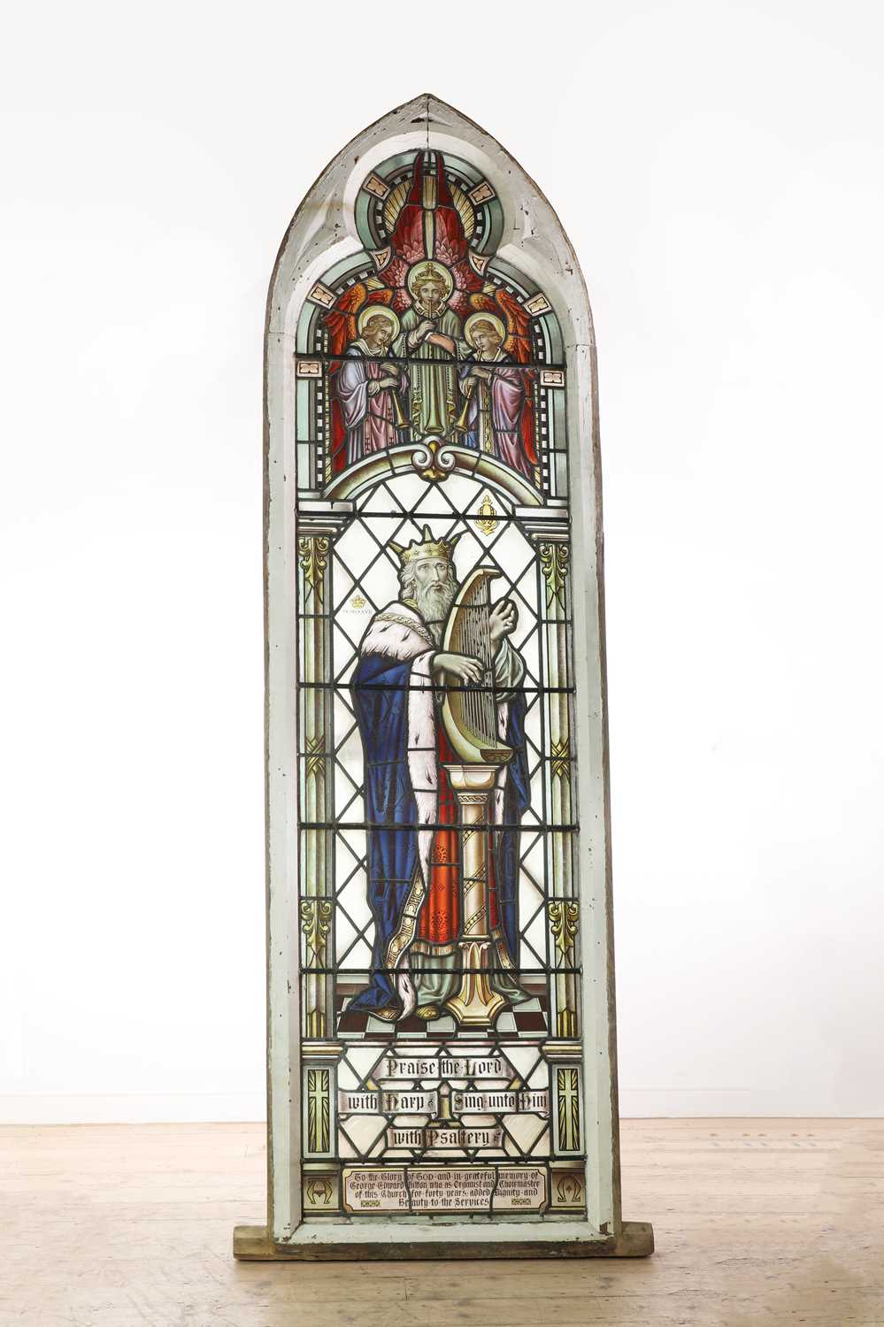 A stained glass window,
