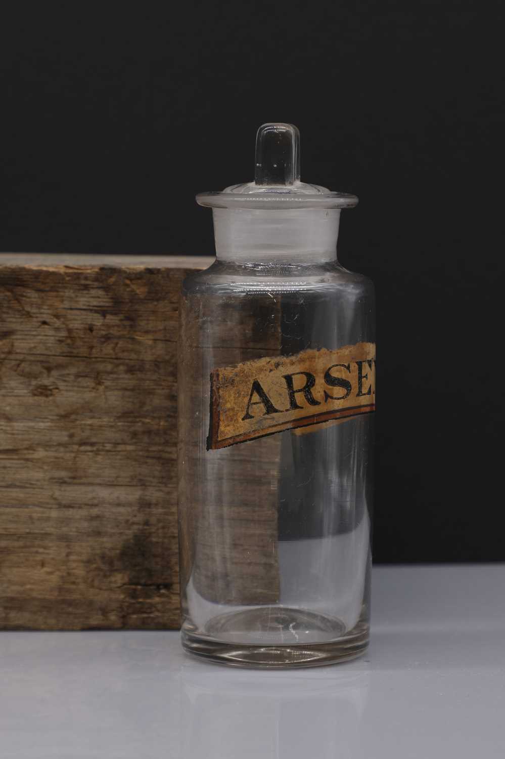 A rare clear glass poison bottle with stopper, - Image 2 of 3