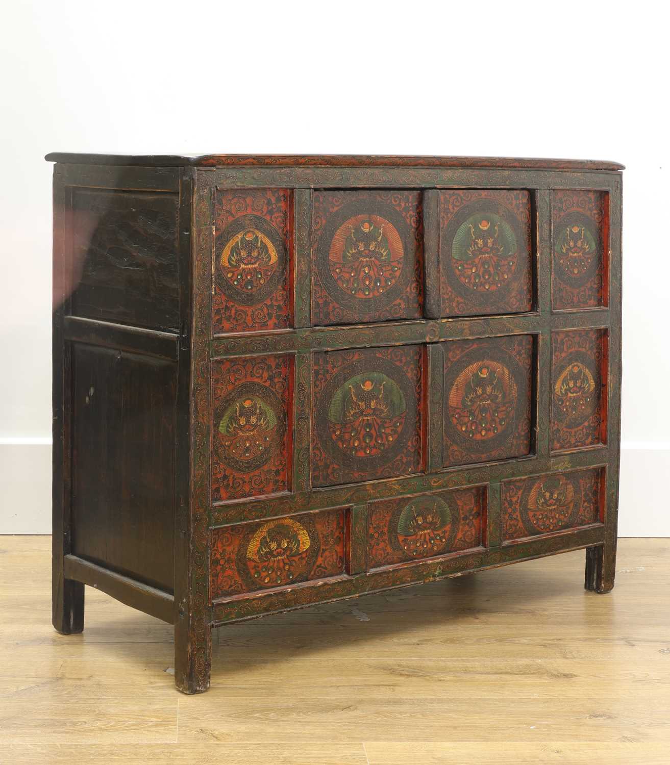 A Tibetan Buddhist altar cabinet, - Image 2 of 6